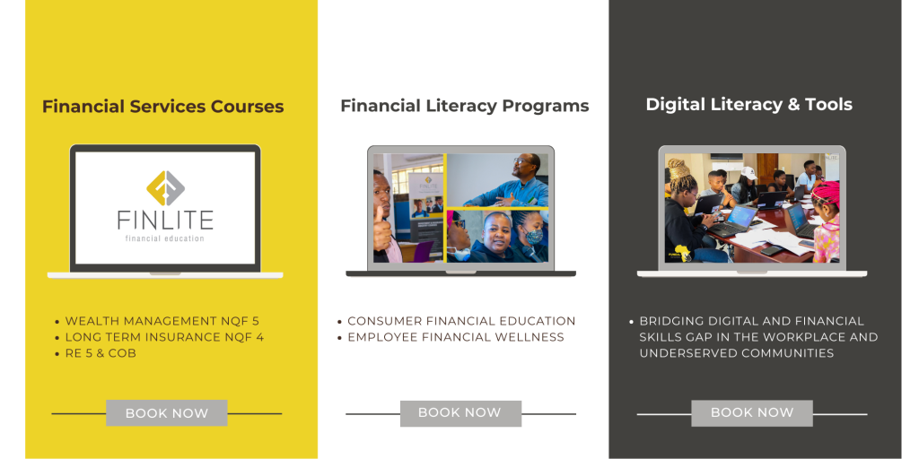 Finlite Financial Education, FAIS Skills, QCTO courses, financial planning courses, inseta accredited, BEE, consumer education, financial literacy, financial inclusion, employee wellness, skills development, workshop, team building, south africa, digital skills, youth development